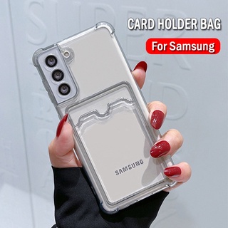 Ốp Điện Thoại Trong Suốt Có Ngăn Đựng Thẻ Cho Samsung Galaxy A13 A53 A33 A52S A72 S22 Plus Ultra 4G 5G A53 A73 A13