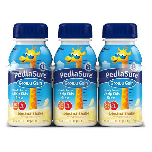 Sữa Pediasure nước Vani DHA, Dâu DHA, Fiber 237ml Mỹ- Thùng 24 chai Date mới