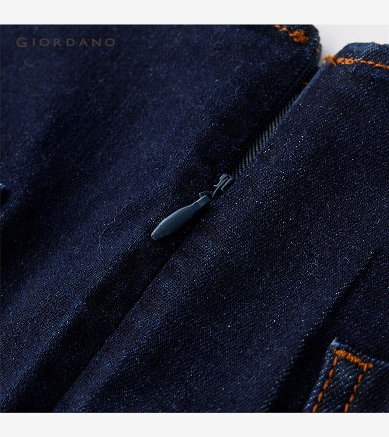 GIORDANO WOMEN Single flap pocket denim skirt 18461602