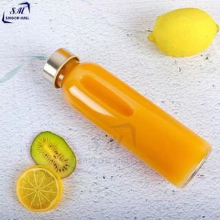 Bình thủy tinh 500ml có dây xách-dây màu ngẫu nhiên
