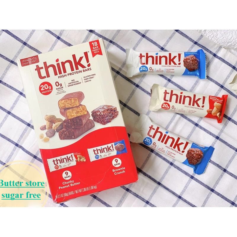 Thanh Protein Bar không đường Think!