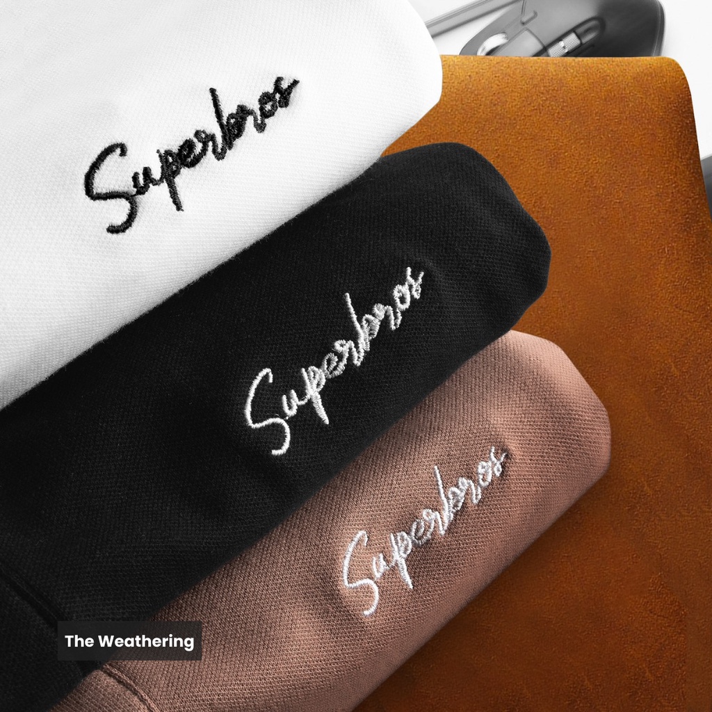 Áo Polo Super Bros trắng | áo thun nam vải cá sấu không xù lông, không nhăn | chất liệu cotton 4c