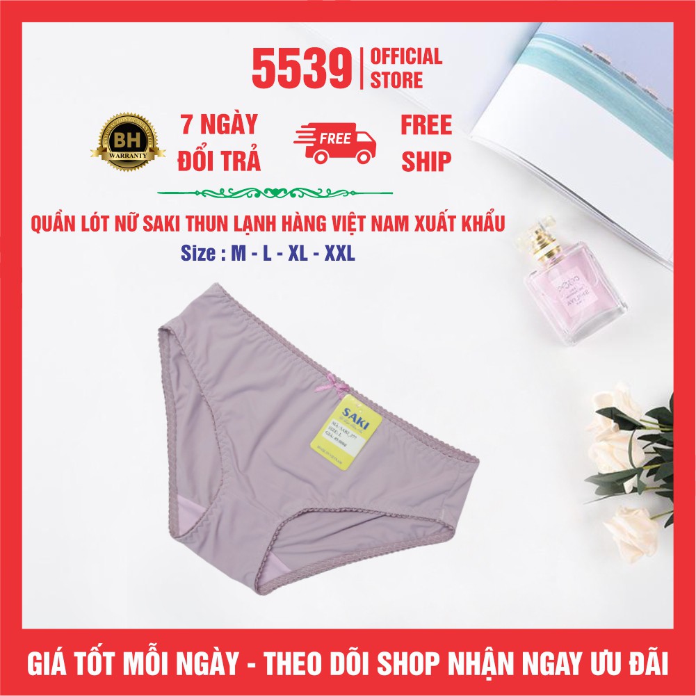 Quần lót nữ thun lạnh trơn bóng Saki nhiều màu co giản tốt mặc thoải mái dễ phối đồ  - Shop 5539