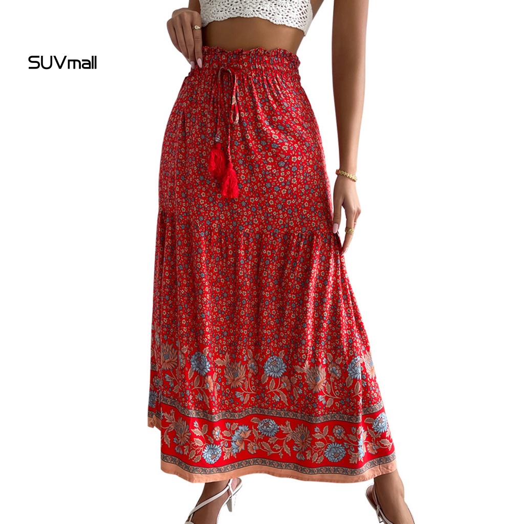 Chân Váy Dài Họa Tiết Hoa Phong Cách Boho Thời Trang Mùa Hè Thoải Mái