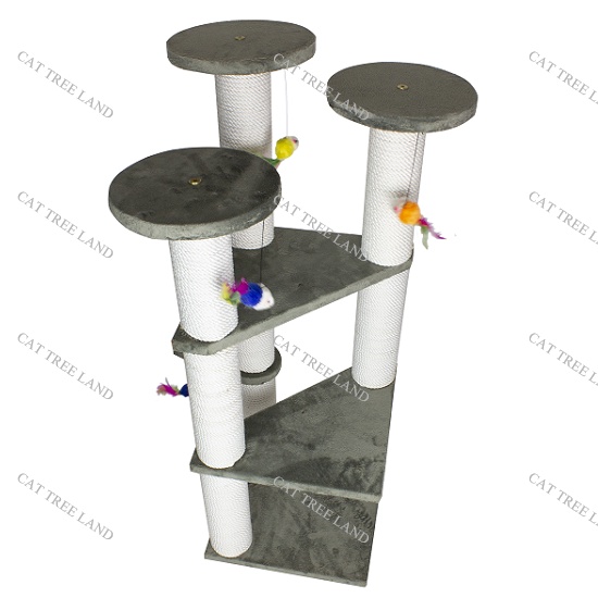 TRỤ CÀO MÓNG  BẰNG GỖ CHO MÈO NHIỀU TẦNG 296 - NHÀ CÂY CÀO MÓNG CHO MÈO, ĐỒ CHƠI CHÓ MÈO MÀI MÓNG