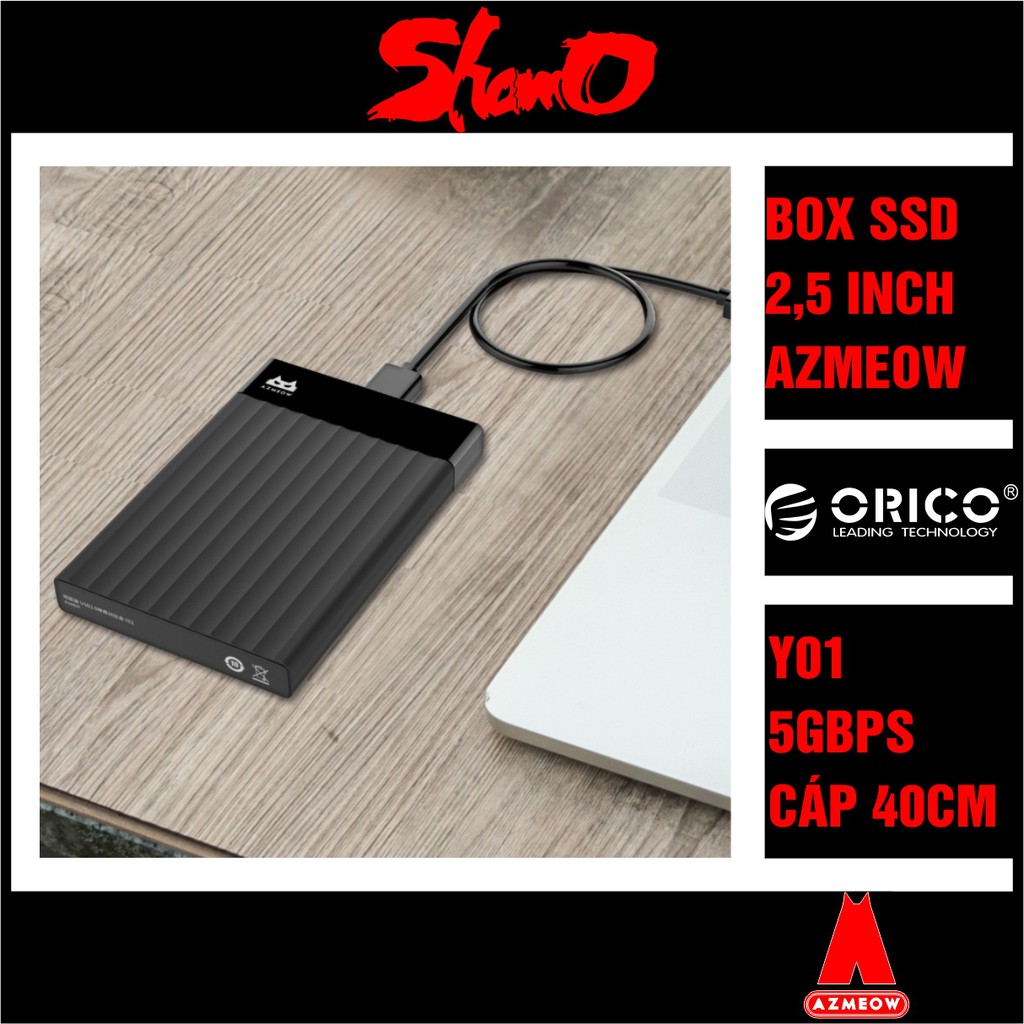 Box ổ cứng 2,5inch AZMEOW Sata3 – USB3.0 – CHÍNH HÃNG – Bảo hành 12 tháng – Box HDD – Box SSD