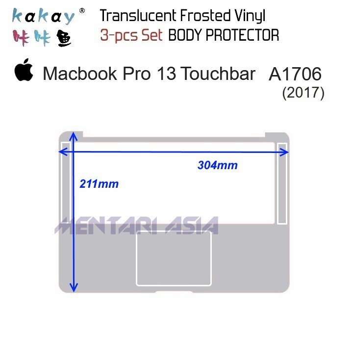 Miếng Dán Bảo Vệ Thân Máy Macbook Pro 13 A1706 2017