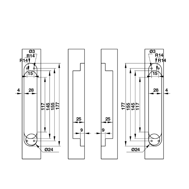 Bản lề âm cửa gỗ 3D màu đen 80 kg HAFELE 927.03.023 chính hãng