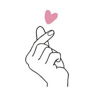 Bộ sticker dán tường DIY hình bàn tay bắn tim dễ thương