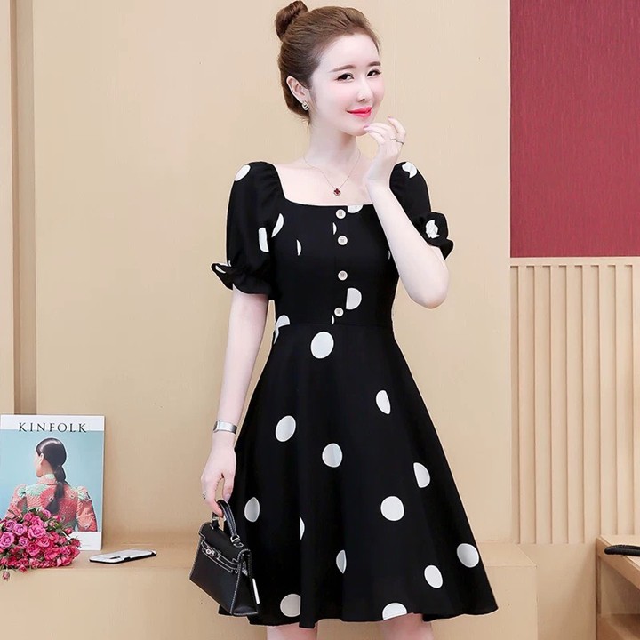 Đầm chấm bi đơn giản nhưng vô cùng nổi bật đủ size 30 đến 72kg - A4 | BigBuy360 - bigbuy360.vn