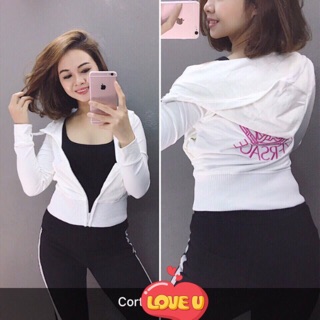 Áo khoác lửng ôm eo thêu Viet sát hót