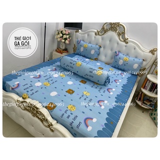 Bộ Ga Thun Lạnh Hàn Quốc 4 món ( 1 ga bọc + 2 vỏ gối nằm + 1 vỏ gối ôm)