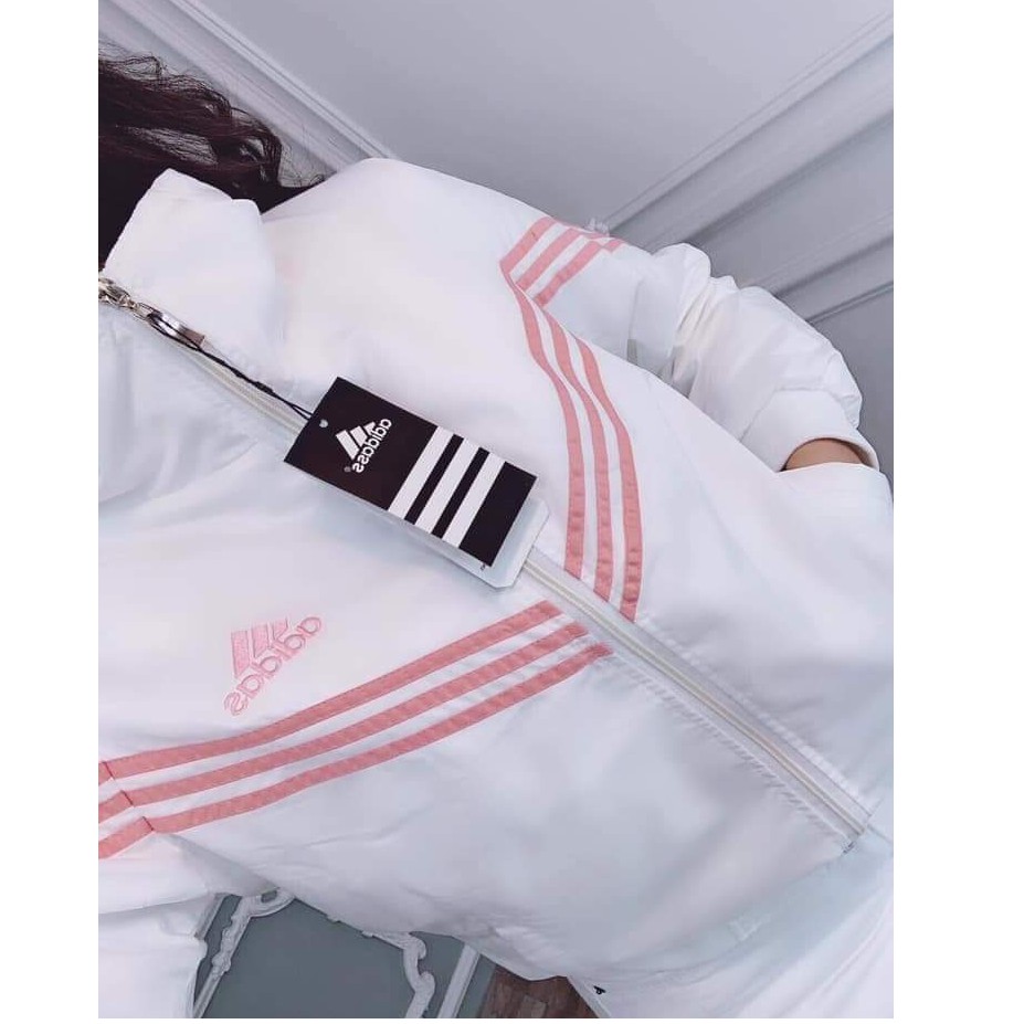 ÁO KHOÁC DÙ NỮ PHỐI 3 SỌC NGỰC ADDIDAT HOT CÓ MŨ CHẤT XỊN. AH6