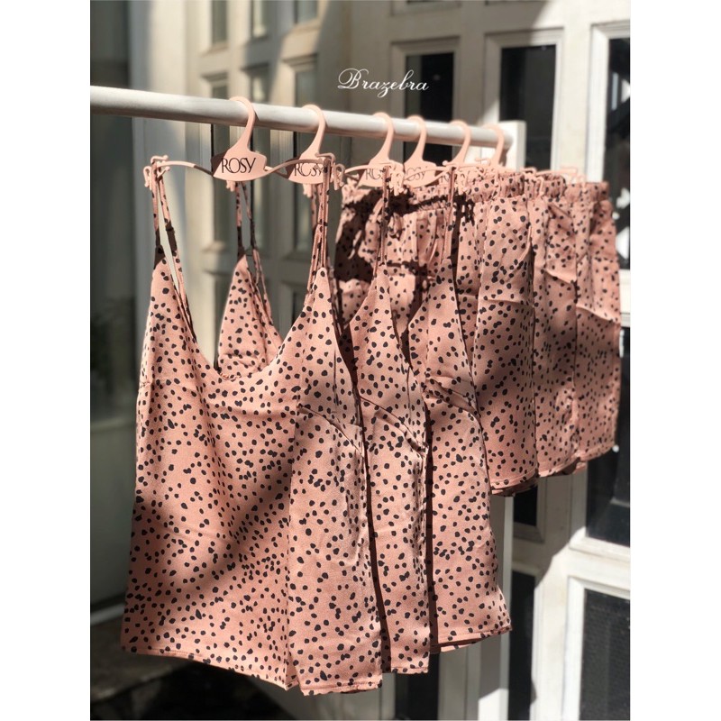 Set lụa mặc nhà Beo nâu