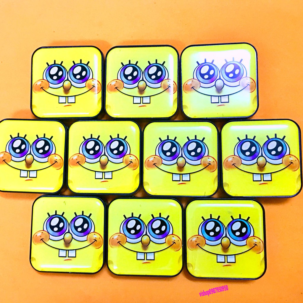 Máy nghe nhạc MP3 mini hình nhân vật SpongeBob dễ thương kèm cáp sạc tiện dụng