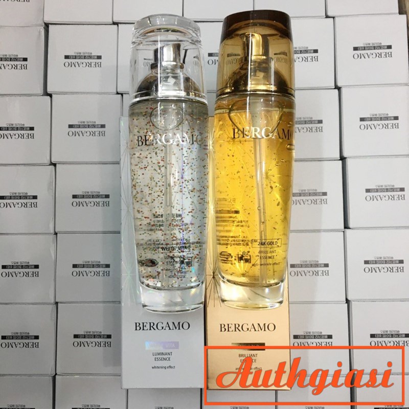 Auth Serum dưỡng trắng Bergamo White Vita \ 24K Gold Luminant Essence tinh chất căng mịn da 110ml