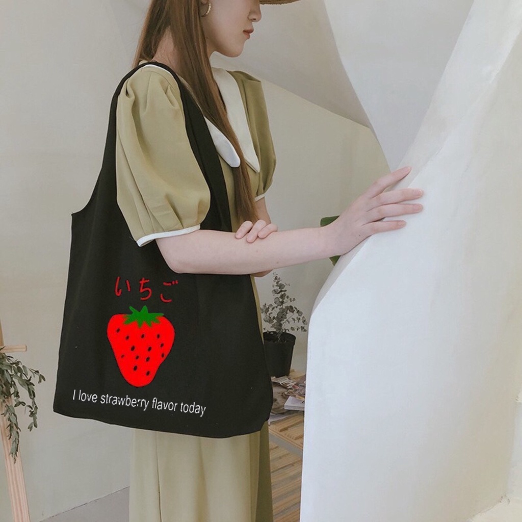 Túi tote Hazin vải canvas ulzzang unisex hoạ tiết đa dạng in chữ đẹp rẻ size lớn vừa A4 đi học đi làm