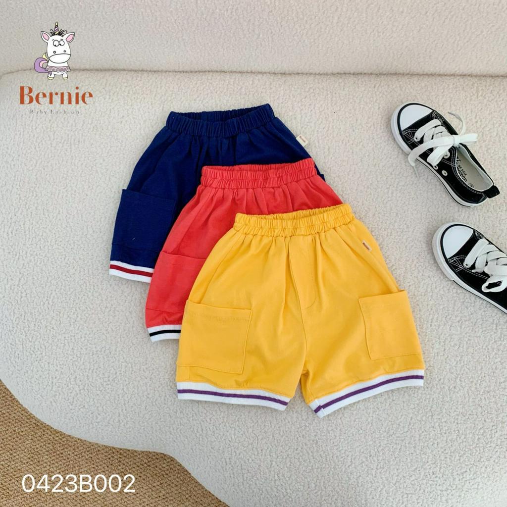 Bộ ba lỗ bé trai phong cách thể thao, bộ thun tay phối cho bé hoạ tiết bóng rổ Bernie