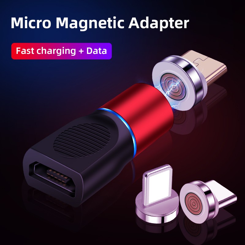 Đầu Chuyển Đổi Micro Usb Từ Tính Cho Iphone Xiaomi Redmi Huawei Samsung S7 S6 Edge