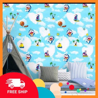 ⚡️𝗙𝗥𝗘𝗘𝗦𝗛𝗜𝗣⚡️ XẢ 10m Giấy dán tường Doremon bầu trời có sẵn keo khổ rộng 45cm