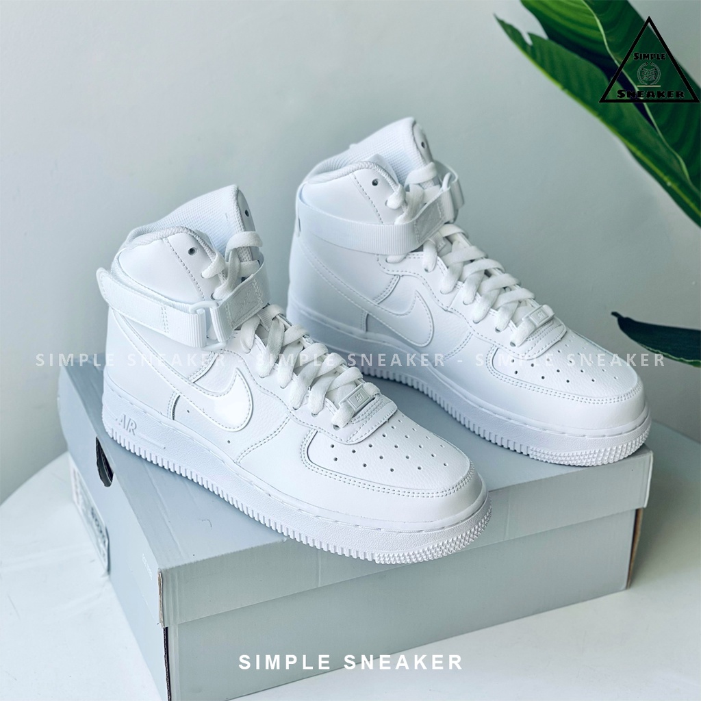 Giày Nike AF1 Cổ Cao Chính Hãng 🔴FREESHIP🔴Giày Sneaker Thể Thao Nike Air Force 1 High Allwhite Nam Nữ - Simple Sneaker