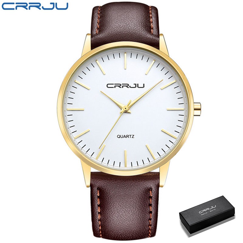 Đồng Hồ CRRJU 2117 Cho Nam Dây Đeo Da Sang Trọng Máy Thạch Anh Cao Cấp