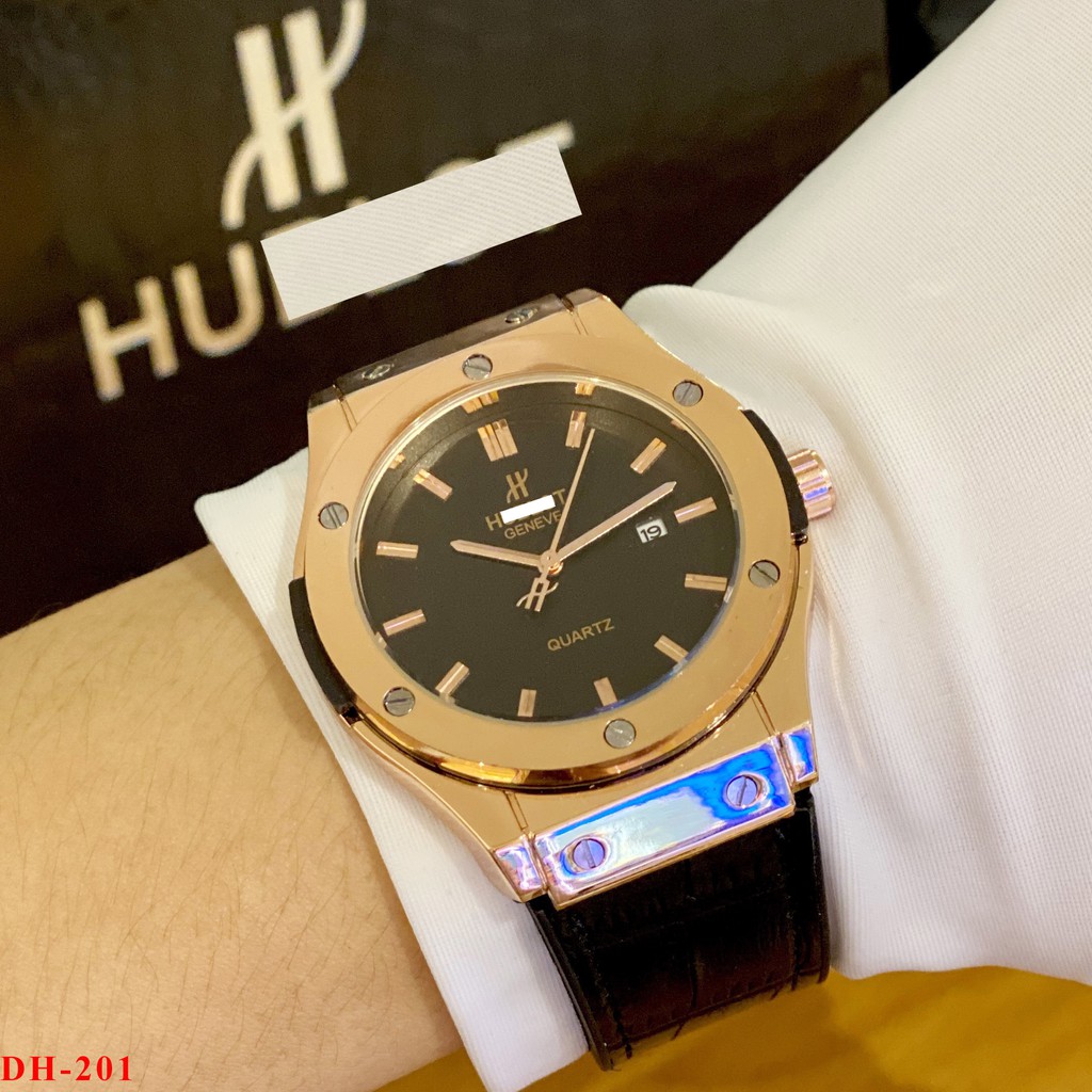 Đồng hồ nam Hublot - máy pin kim thể thao, tặng vòng bảo hành 12 tháng DH201