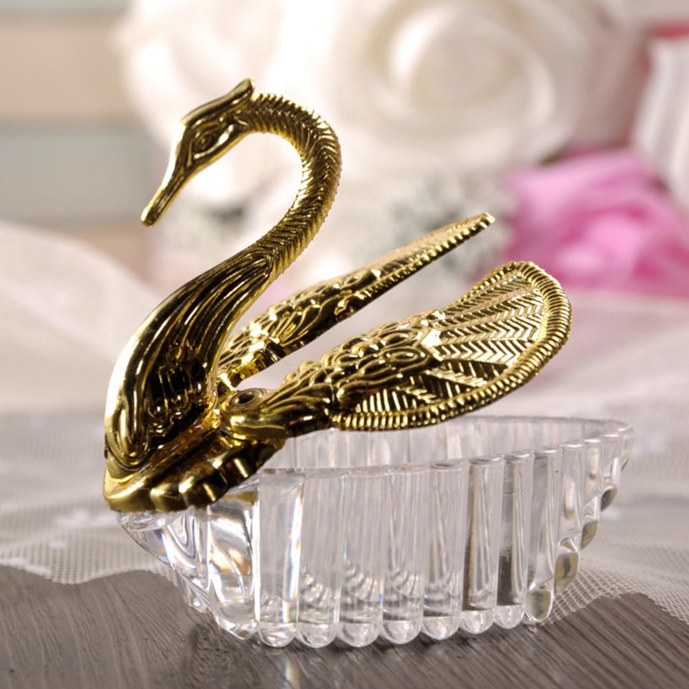 Hộp Đựng Kẹo Bằng Acrylic Trong Suốt Hình Thiên Nga 7.5 * 7 * 3.5cm
