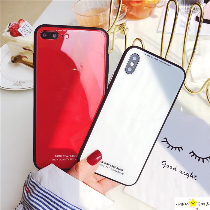 Ốp iphone Lưng Kính nhiều màu dành cho iphone 6 đến 12promax - k209