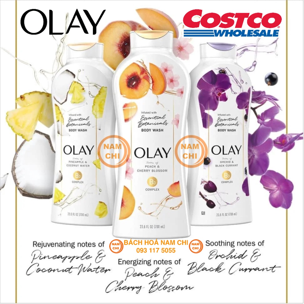 Sữa Tắm OLAY Essential Botanicals Chứa Vitamin B3 Giúp Làn Da Khỏe Mạnh - Mỹ