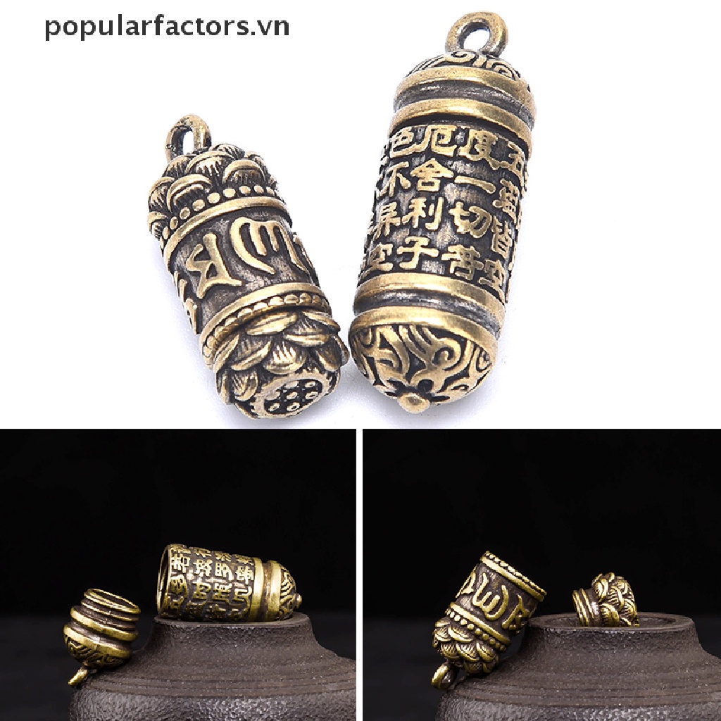 [Phổ Biến] Mặt Vòng cổ / Móc Khóa Hình Trụ Rỗng Bằng Đồng Thau Hình Phật