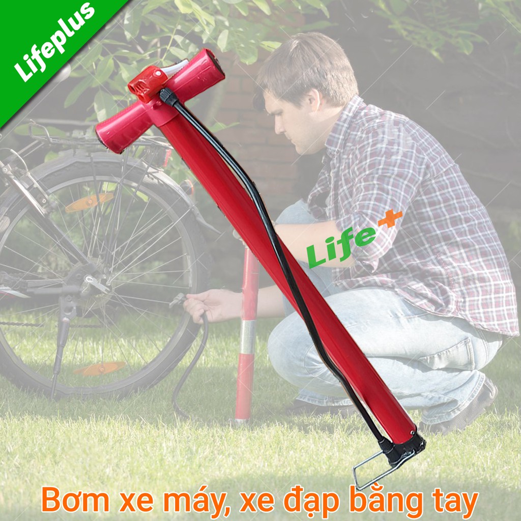 Bơm xe đạp xe máy bằng tay ống bơm Φ4x53cm màu đỏ