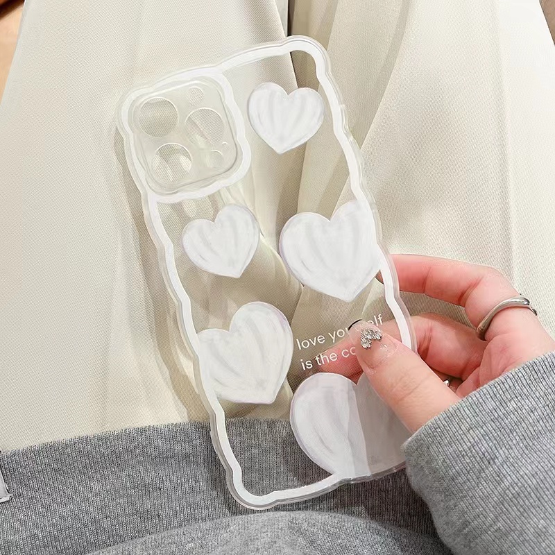 Ốp Điện Thoại Trong Suốt Chống Rơi Hình Trái Tim Cho iPhone 14 PRO Max 13 PRO Max 12 11 PRO Max 6 6s 7 8 Plus XR X XS Max 13Mini 12Mini Se2020