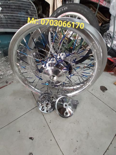 CẶP BÁNH CĂM WAVE  DREAM NIỀN NHÔM DALE ,ĐÙM MẠ CROM, CĂM TITAN ,  KÈM THEO MÁ ĐÙM