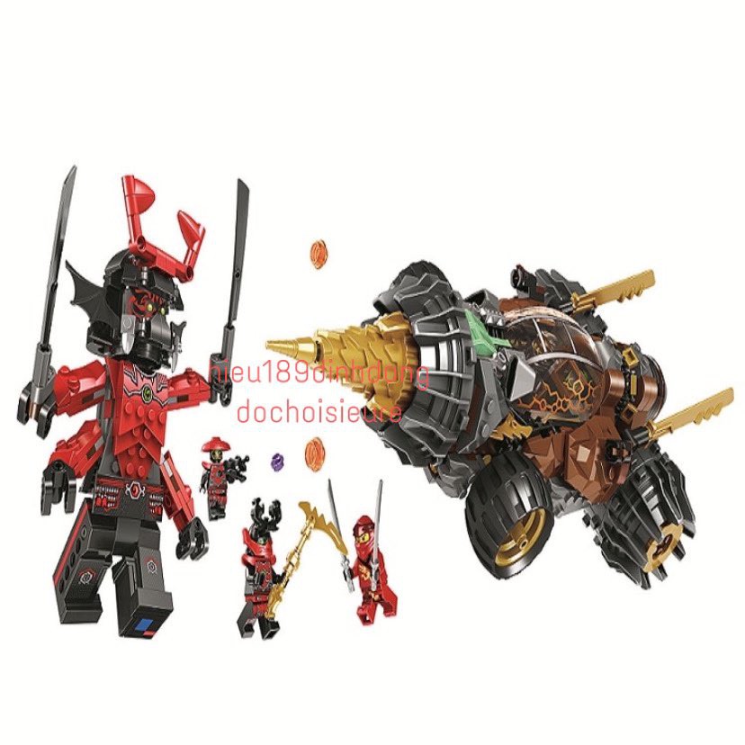 Lắp ráp xếp hình NOT Lego Ninjago Movie 70669 Lele 31183 Bela 11163 SY1253, Lepin 06097: Xe Máy Khoan Của Coles 960 mảnh