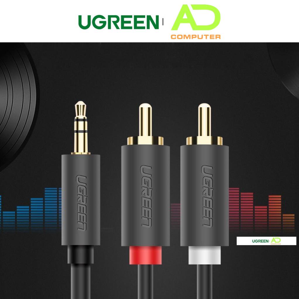 Dây chuyển đổi 3.5mm ra 2RCA (HOA SEN) dài từ 1-10m UGREEN AV102 - Hàng phân phối chính hãng - Bảo hành 18 tháng