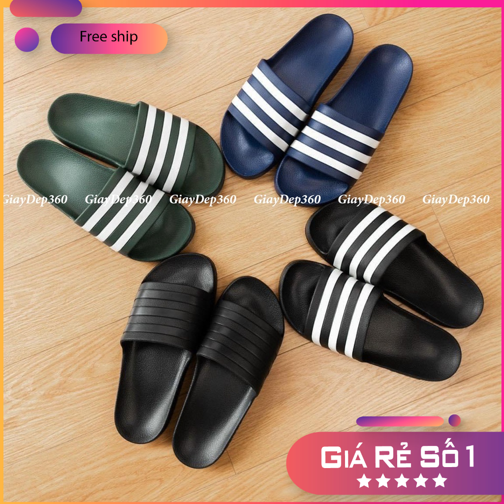 Dép đúc adidasS nguyên khối siêu nhẹ unisex chính hãng quai ngang 3 sọc thể thao chống nước full hộp box