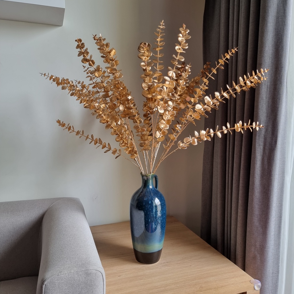 Hoa giả - Cành khuynh điệp vàng - Rẻ quạt - Lá táo mốc giả cắm đào đông decor trang trí ngày Tết