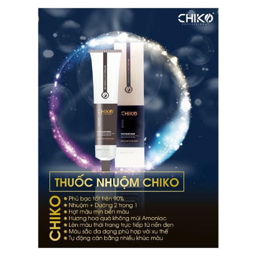 Thuốc nhuộm tóc Chiko màu Nâu Đậm (Mã 5.77) + TẶNG kèm trợ nhuộm 100ml