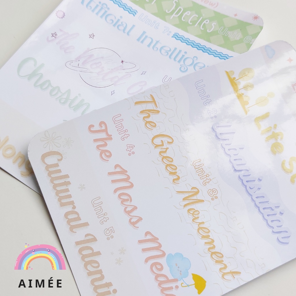 Sticker tiếng anh 12, tiêu đề tiếng anh 12  | AIMÉE