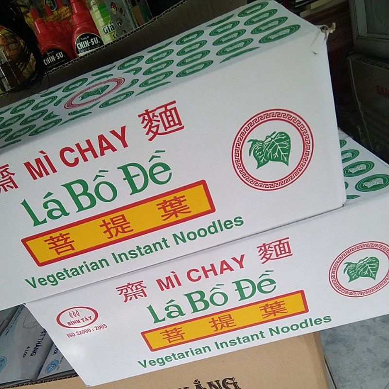 thùng mì chay lá bồ đề 30 gói