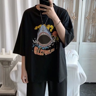Áo phông rộng nam nữ  shark siêu cá tính