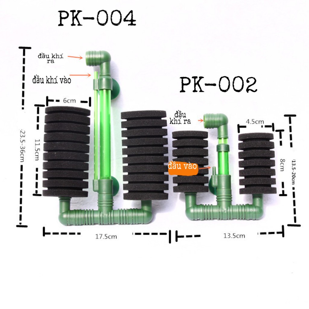 Lọc Bio Vi Sinh PK-001, PK-002, PK-003, PK-004 Cho Hồ Cá