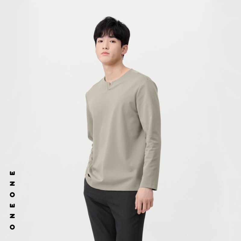 Áo thun cotton supima dài tay cổ V | BigBuy360 - bigbuy360.vn
