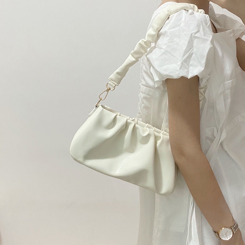 Túi Kẹp Nách Dây Chuyền , Túi Xách Ngang Vai Bánh Bèo , Chất Liệu PU