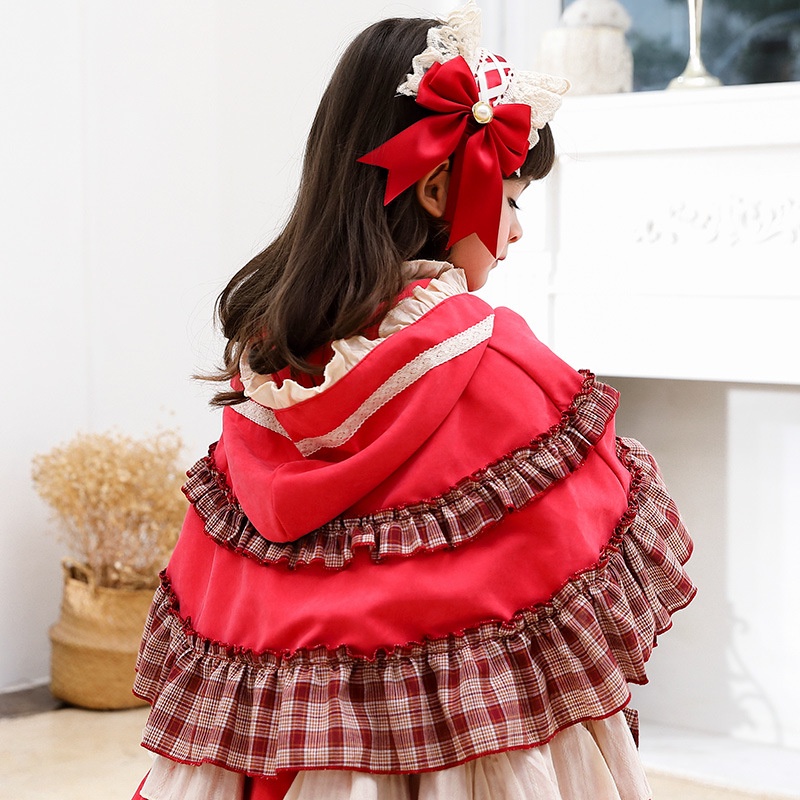 Áo choàng cô bé quàng khăn đỏ phong cách lolita mới cho bé gái 2021