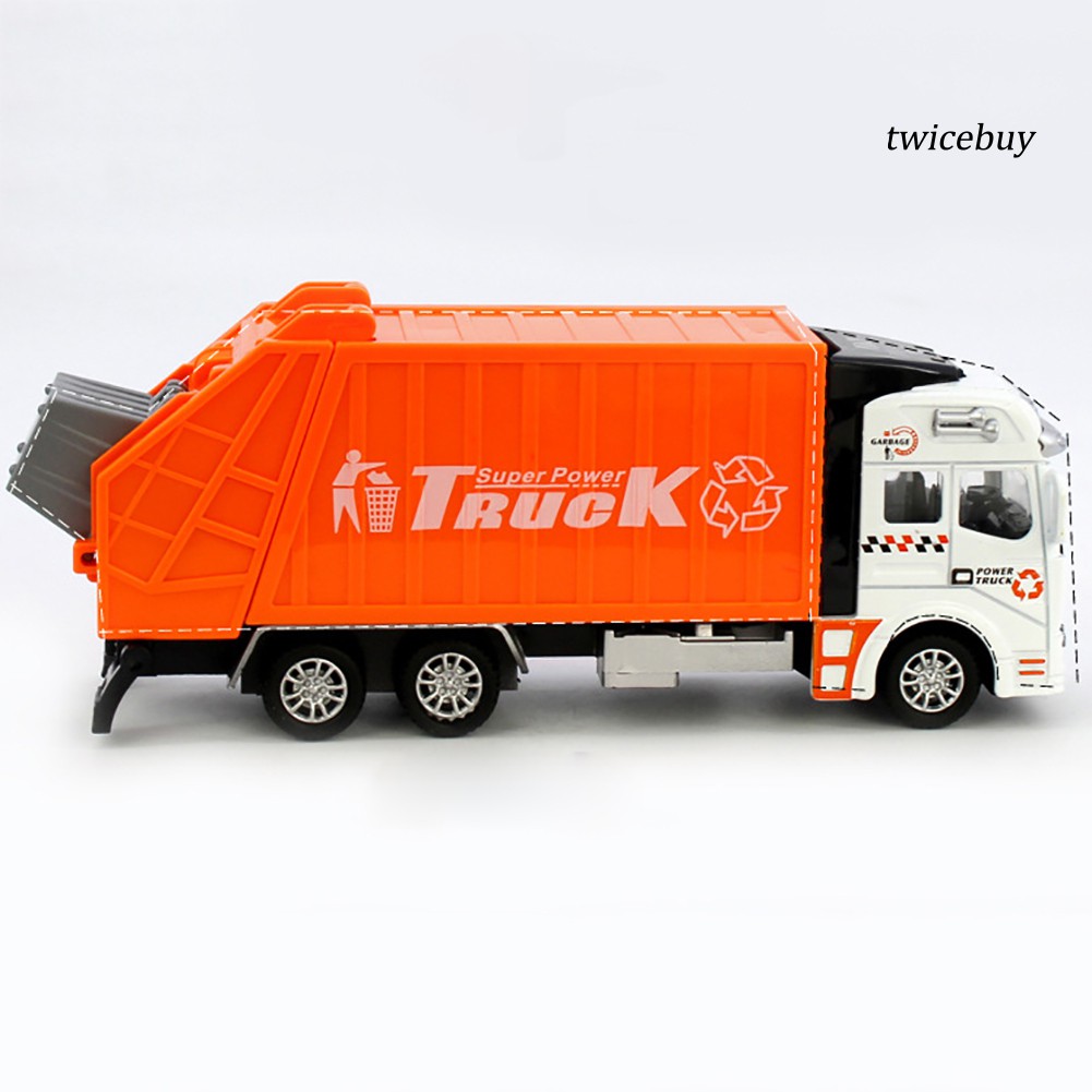 Mô hình xe chở rác có thùng rác mini tỉ lệ 1/48 cho trẻ vui chơi