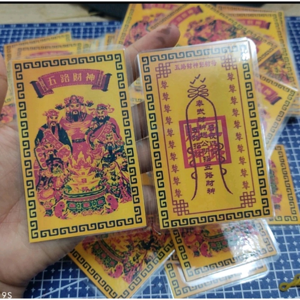 Ngũ Lộ Thần Tài ép plastic siêu bền, mỏng ể ốp điện thoại, ví tiền Khai cung Tài, Mở cung Lộc may mắm