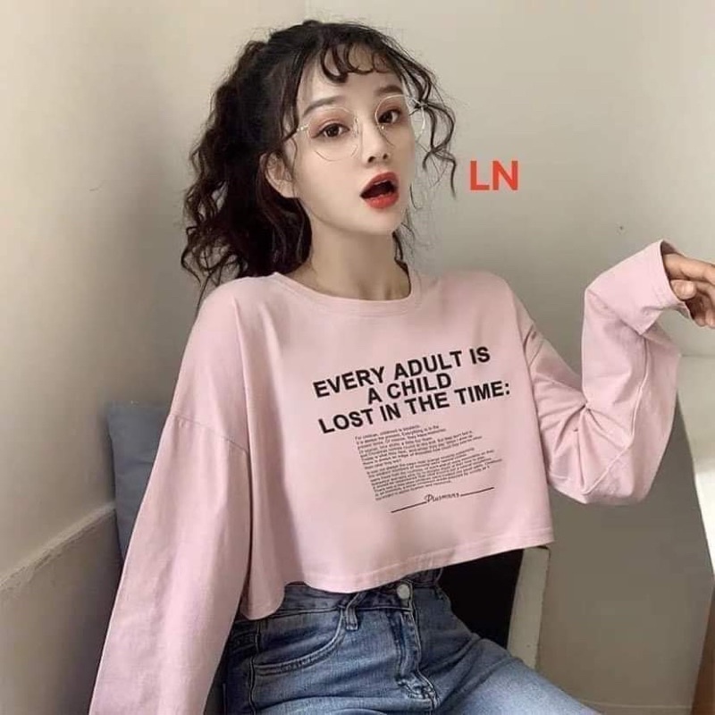Áo croptop tay dài very LN11