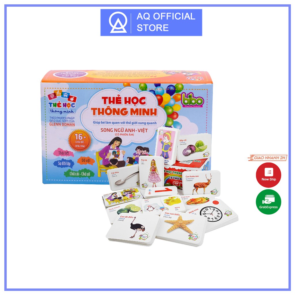 [ MẪU MỚI ] Bộ 450 Thẻ Học 16 CHỦ ĐỀ  Thẻ học Thông Minh Song Ngữ tiếng VIỆT - ANH Cho Bé